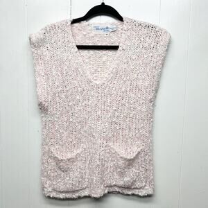 Designed by Deans Vintage Silk Blend Pink Women's Vest Size Medium Chunky Knit